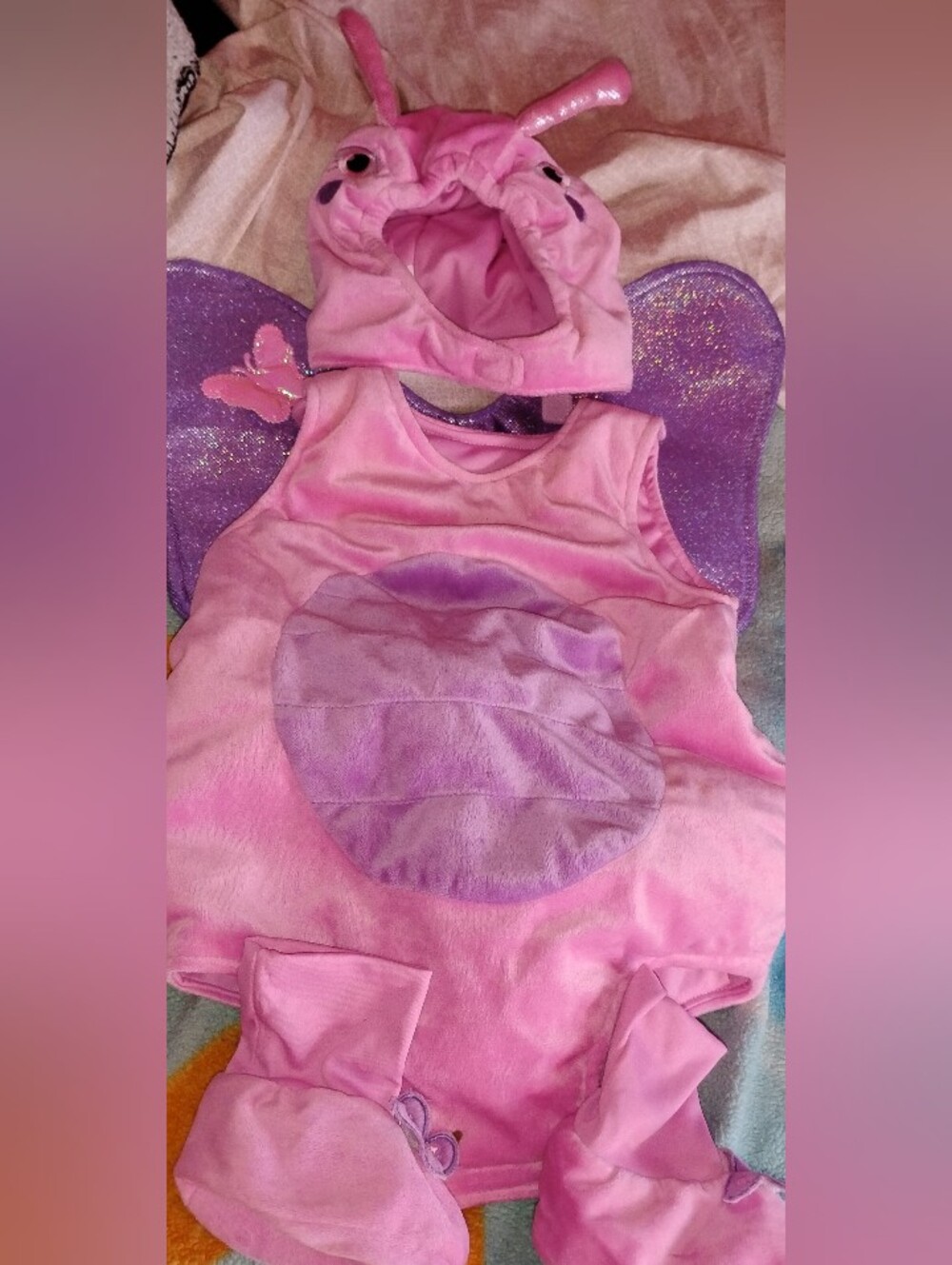 Baby/Infant Halloween Purple & Pink Butterfly Costume and Wand Set